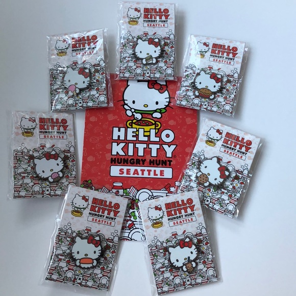 Hello Kitty Other - FREE shirt! Hello Kitty Hungry Hunt Seattle pins